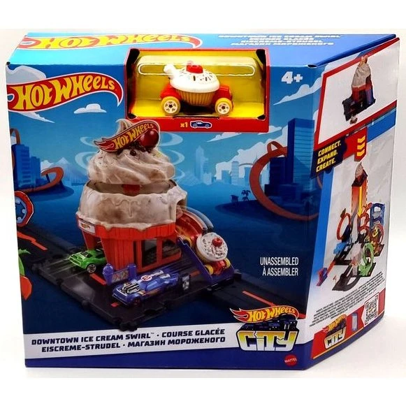Mattel Hot Wheels City Downtown Ice Cream Swirlk Spielset (HKX38)