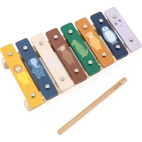 Trixie Baby Holz-Xylophon Tiere bunt, 24 cm