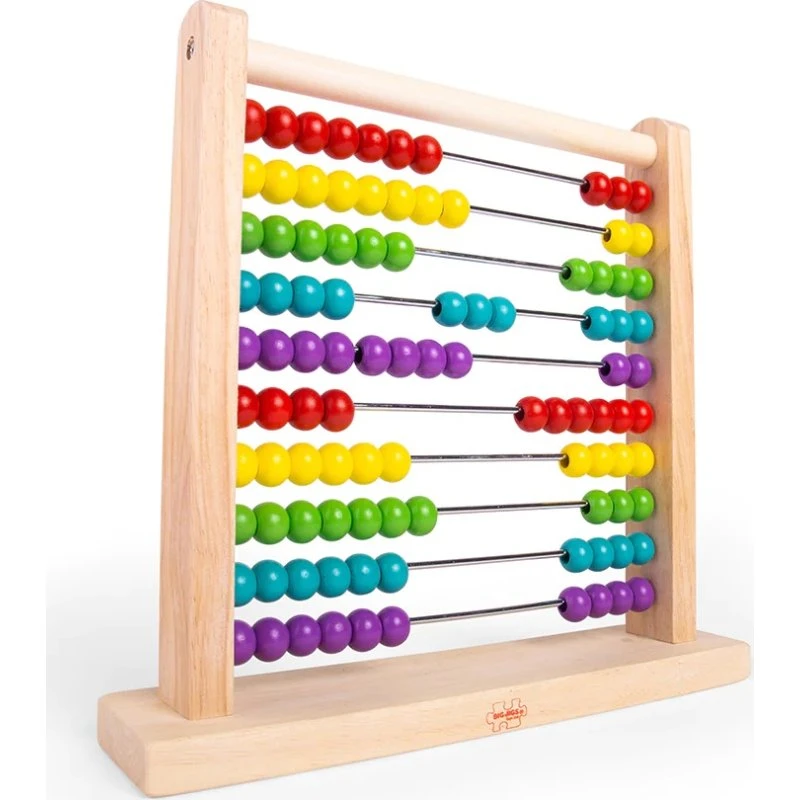 Bigjigs Toys Abakus aus Holz – Lernspiel mit 10 Reihen