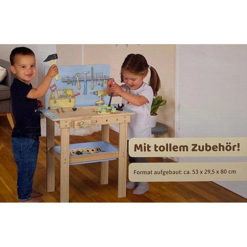 PLAYLAND Holz Werkbank Spielzeug Werkstatt ab 3 Jahren
