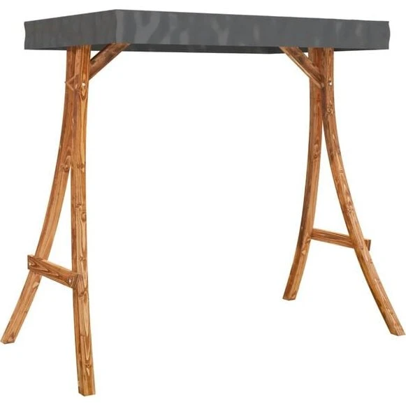 vidaXL Schaukelgestell mit Dach Anthrazit Bugholz Teak-Finish