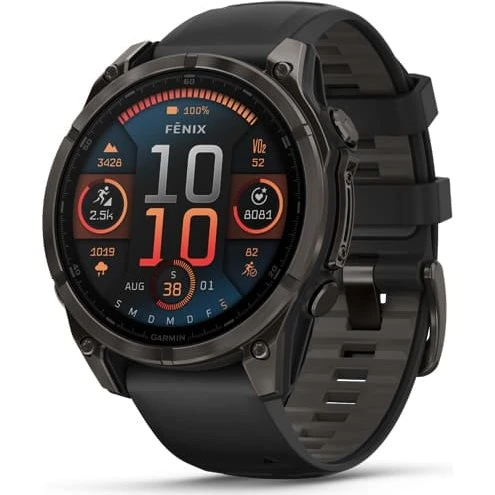 Garmin fenix 8 47mm AMOLED Sapphire Schwarz/Carbongrau Titan