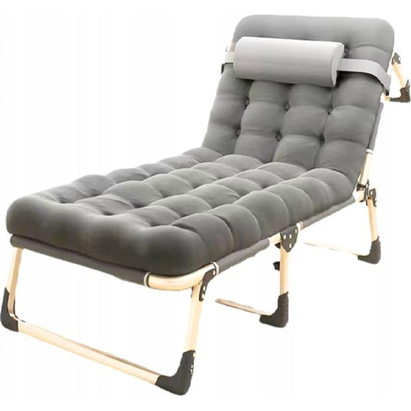 QLS Klappbett 193 cm mit Matratze und Kissen grau