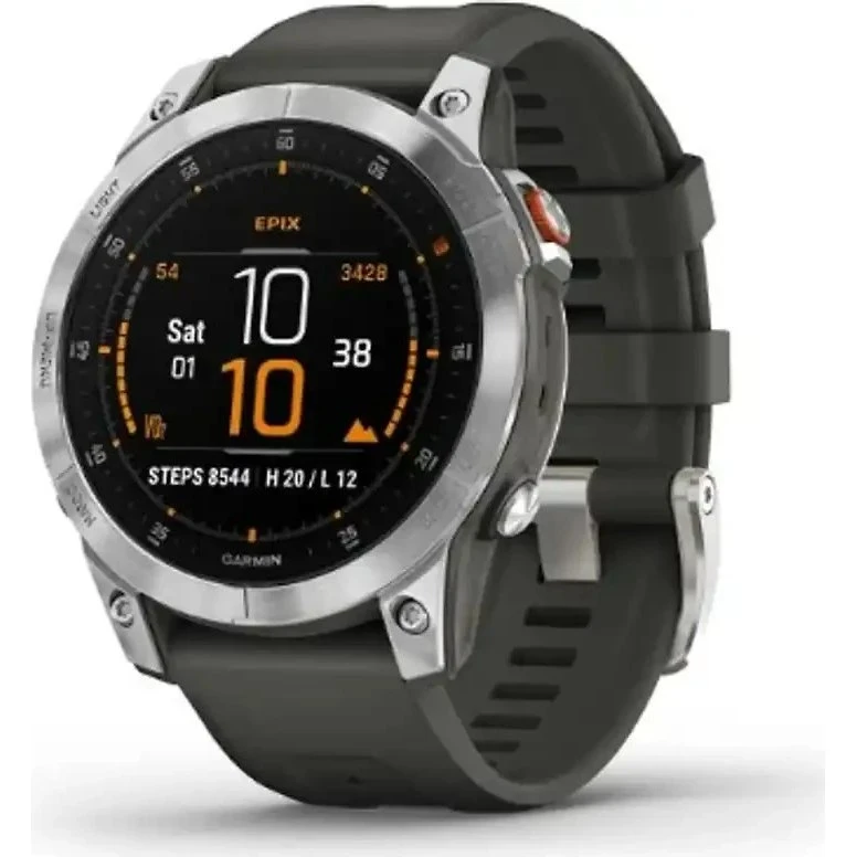 Garmin epix Gen 2 47 mm Edelstahl schiefergrau Kautschukband
