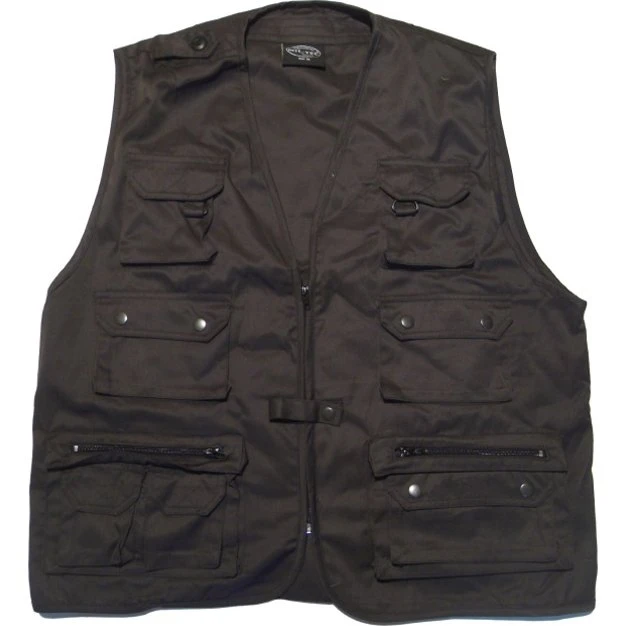 Mil-Tec Weste JAGD schwarz mit Netz 14 Taschen