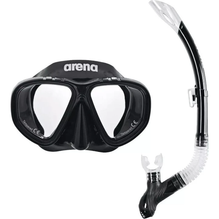 Arena Premium Schnorchelset Schwarz/Weiß One Size