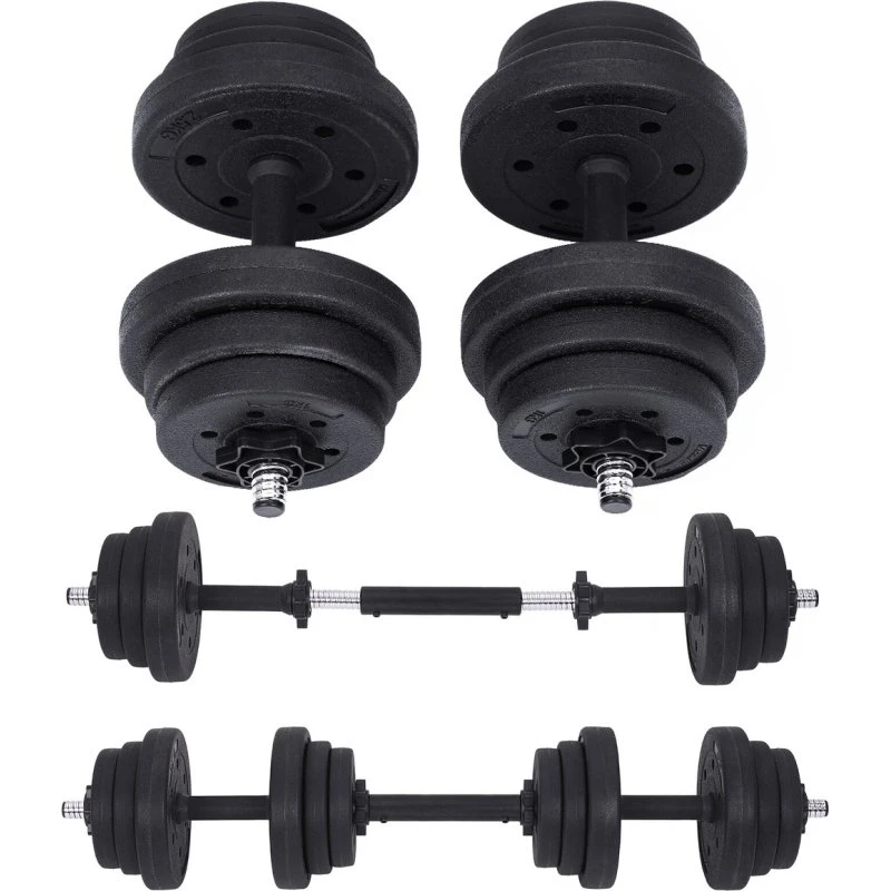 SONGMICS Kurzhantelset 20/30 kg mit Verbindungsrohr