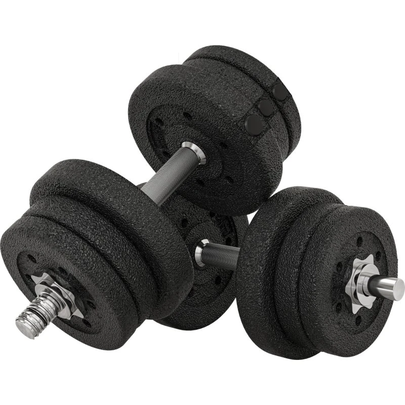 HOMCOM Kurzhantel Set 25KG Stahl Schwarz