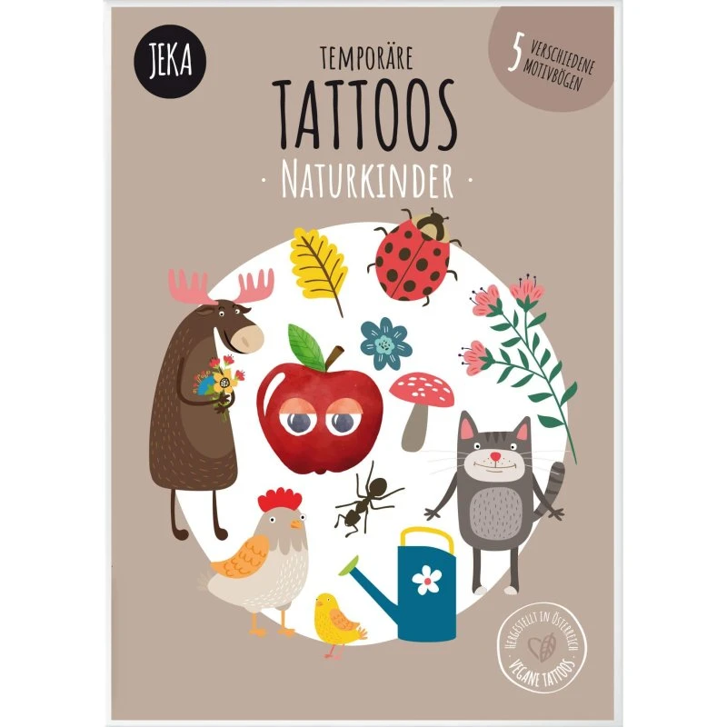 JEKA Temporäre Kindertattoos Naturkinder – 5 Motivbögen