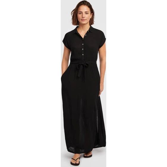 O'Neill Lori Maxi Shirt Dress schwarz XS
