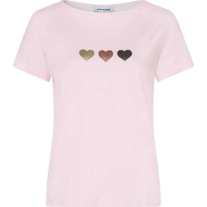 More & More Herz-Trio Kurzarmshirt Sorbet Rose