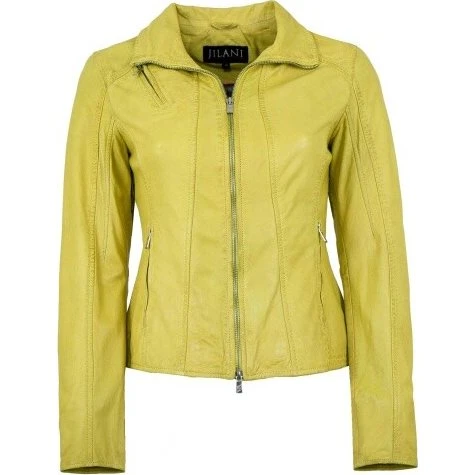 Jilani Damen Lederjacke Lammnappa gelb antik