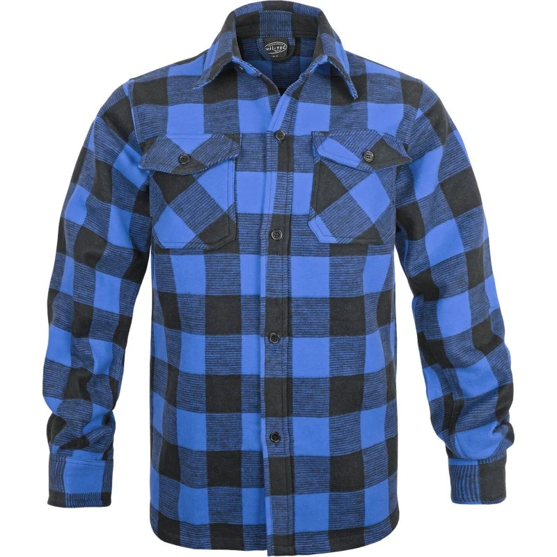 Mil-Tec Holzfällerhemd Thermo Flanell, Blau/M, 330g/qm