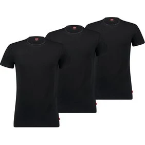 Levi's Herren T-Shirt 3er-Pack Rundhals Schwarz