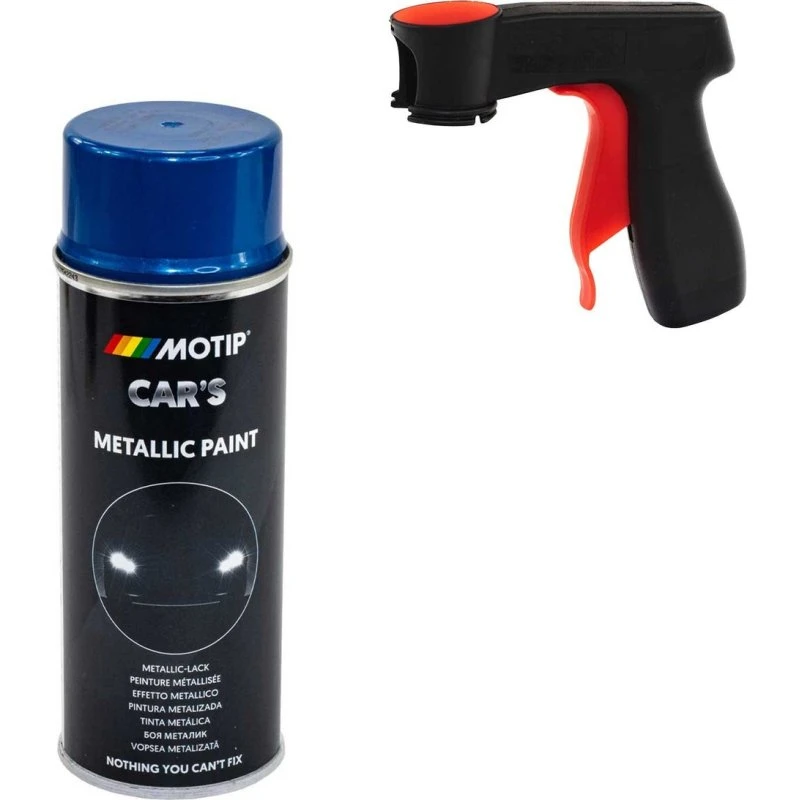 Motip 706837 Blau Metallic Lackspray 400 ml mit Pistolengriff