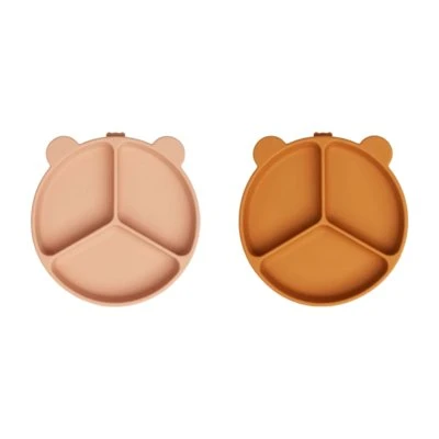 Liewood Stacy Menüteller 2er-Pack 17 cm Mustard/Tuscany Rose