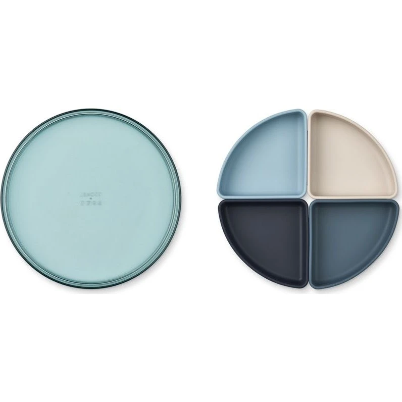 Liewood Shawn Teller aus Tritan mit Silikon-Fächern, Sea Blue Multi Mix