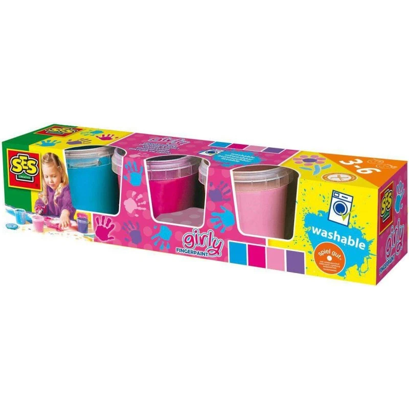 SES Creative Fingermalfarben Girly 4 Farben je 150 ml
