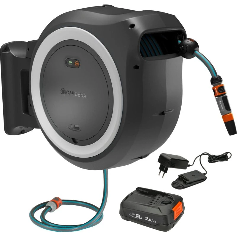 Gardena PowerRoll XXL 18V Akku-Wand-Schlauchbox weiß 40 m