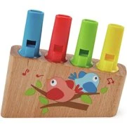 Regenbogen-Panflöte mit 4 Rohren – Musikspielzeug für Kinder ab 3 Jahren