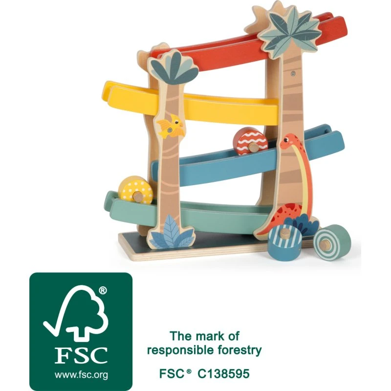 SMALL FOOT Kugelbahn Dino aus FSC-zertifiziertem Holz