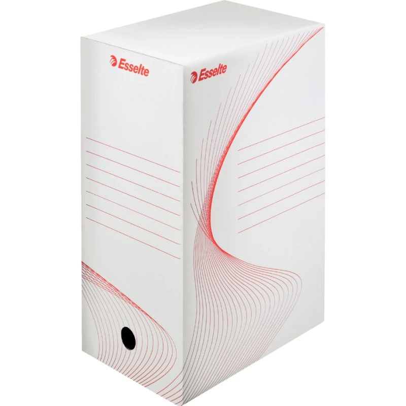 Esselte Archiv-Schachtel A4, 100 mm, recycelte Wellpappe, weiß