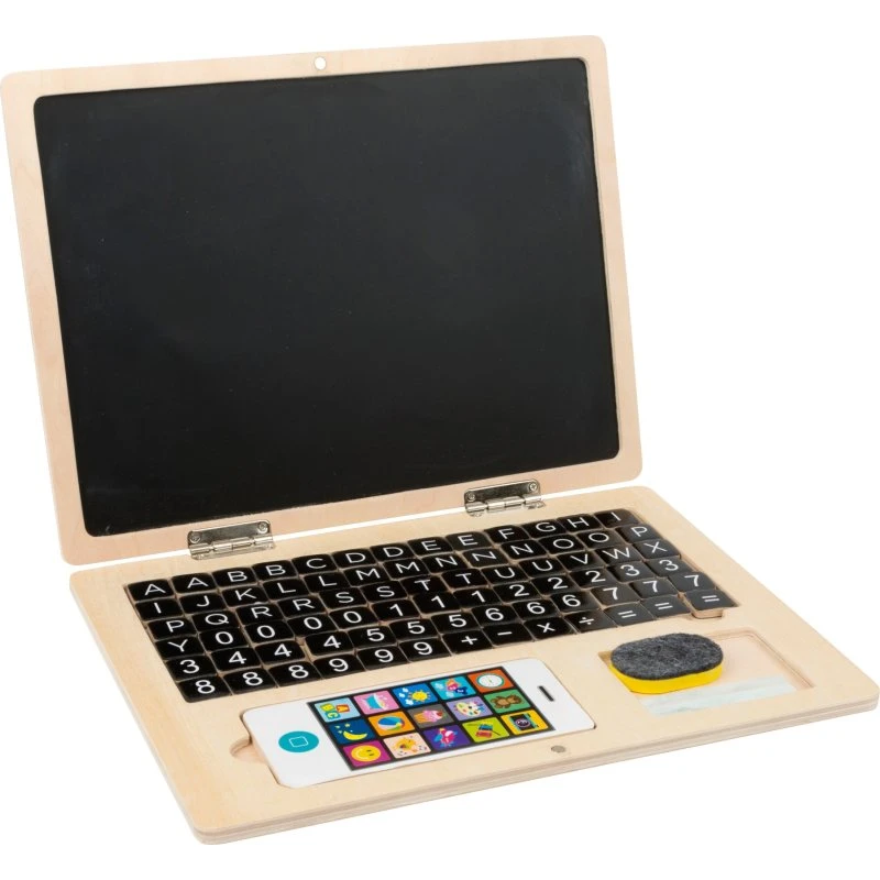 Holz-Laptop mit Magnet-Bildschirm & Kreidefläche, ab 6 Jahren