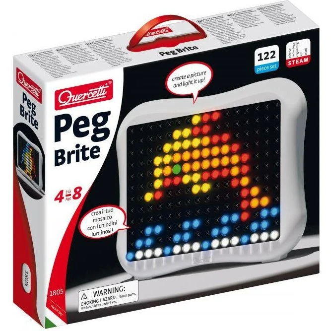 Quercetti Peg Brite LED Steckmosaik 122 Stk.
