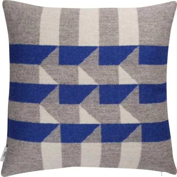 Røros Tweed KVAM Kissen 50x50 cm blau