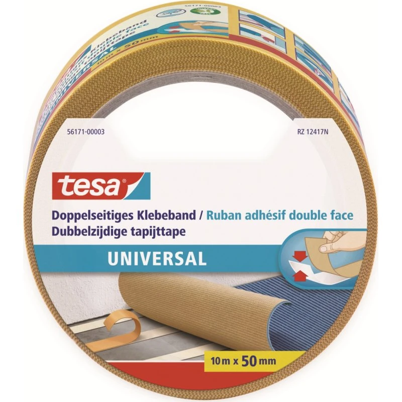 tesa Doppelseitiges Klebeband 50 mm x 10 m, beige