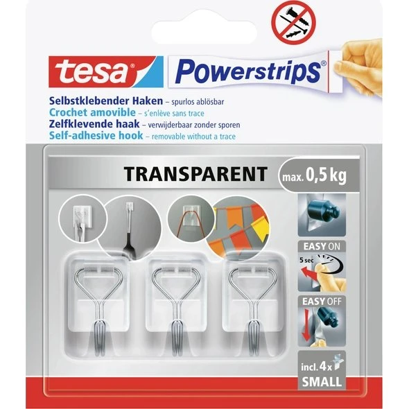 tesa Powerstrips Klebehaken 3er-Set Weiß