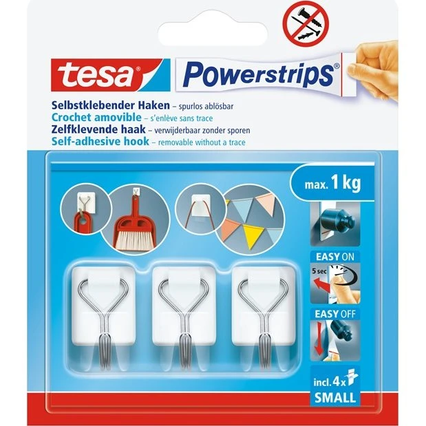 tesa Haken Powerstrips 3er-Set weiß