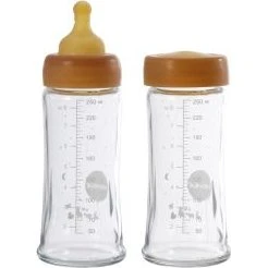 Hevea Glas-Babyflasche 250 ml 2er-Set