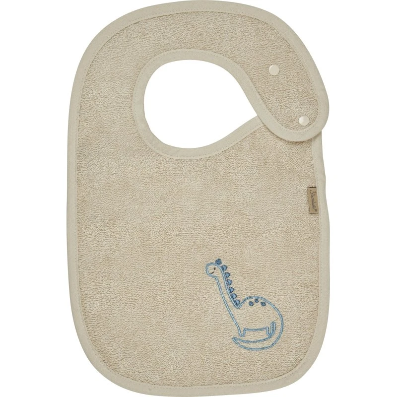 Dino Rexi Lätzchen mit Druckknopf, Beige