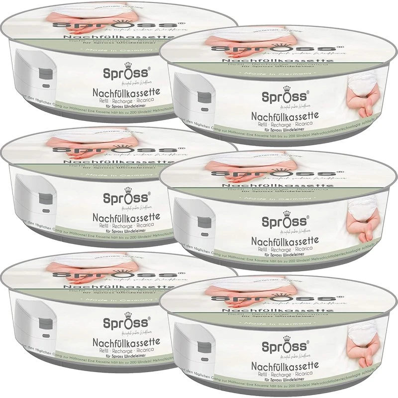 Spross Nachfüllkassetten für Windeleimer (6 Stück)