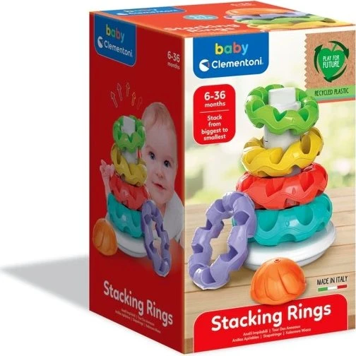 Clementoni Baby Stapelringe, 5 farbige Ringe ab 6 Monaten