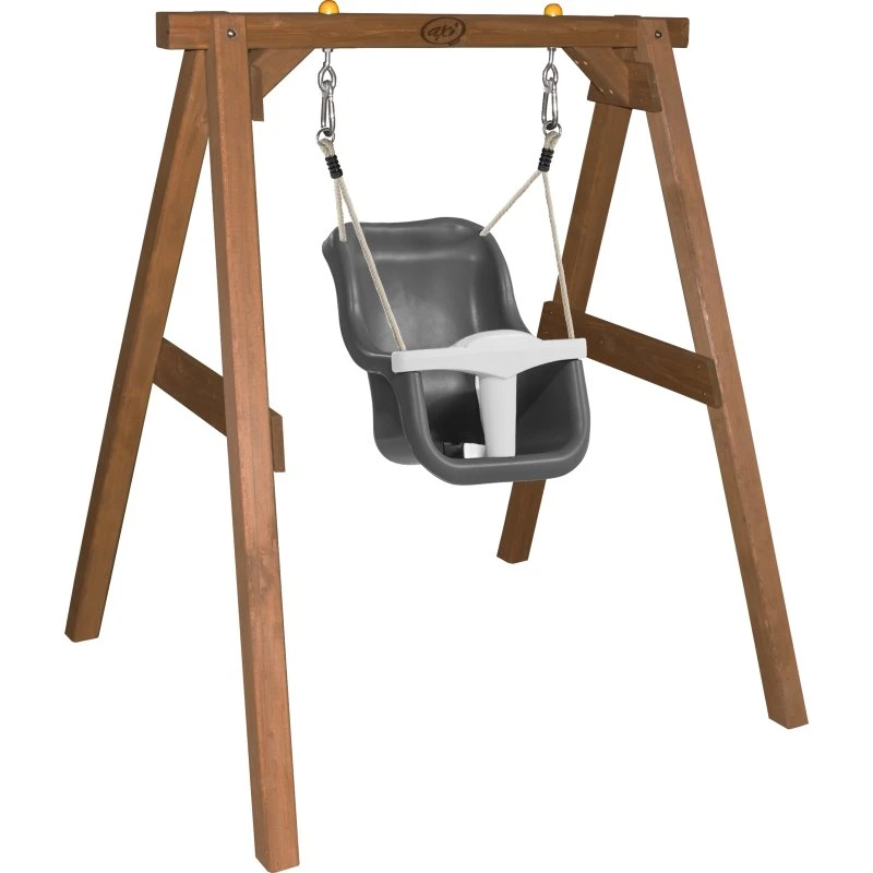 AXI Babyschaukel Braun mit Grau-Weiß-Sitz