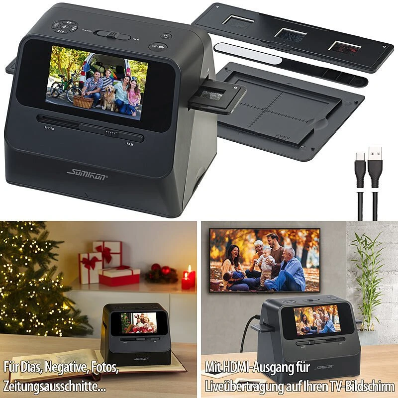 Somikon SD-1700 3in1-Fotoscanner 22 MP mit HDMI