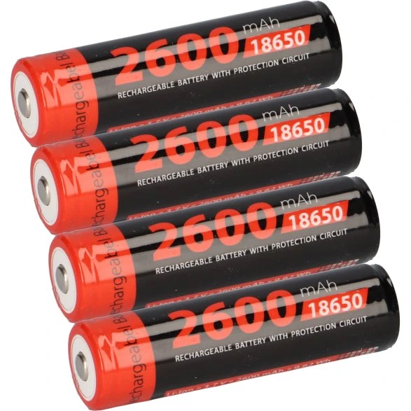 XCell 4x 18650 Li-Ion 3,7V 2600mAh PCM geschützt