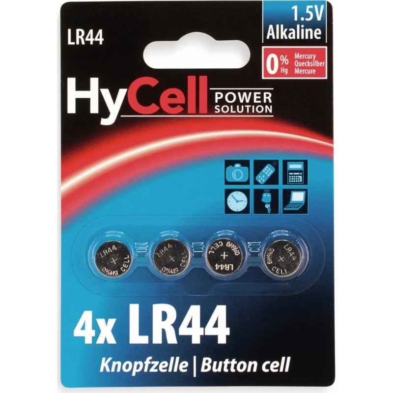 HyCell LR44 Alkaline Knopfzelle (4 Stück)