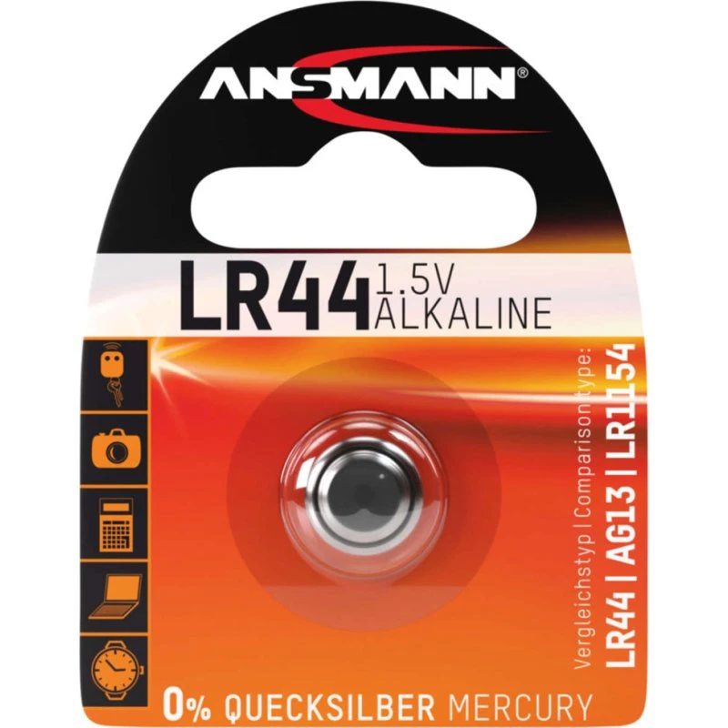 Ansmann Alkaline Knopfzelle LR44/LR1154/AG13 1,5 V