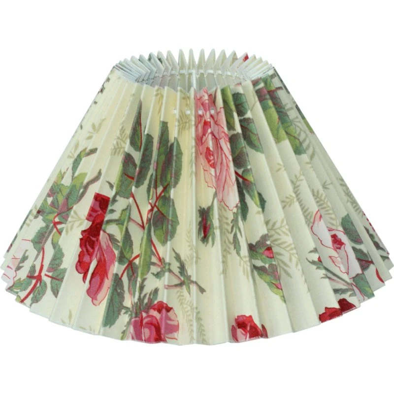 Lampenschirm Plissee Rosa mit Blumenmuster Ø25 cm