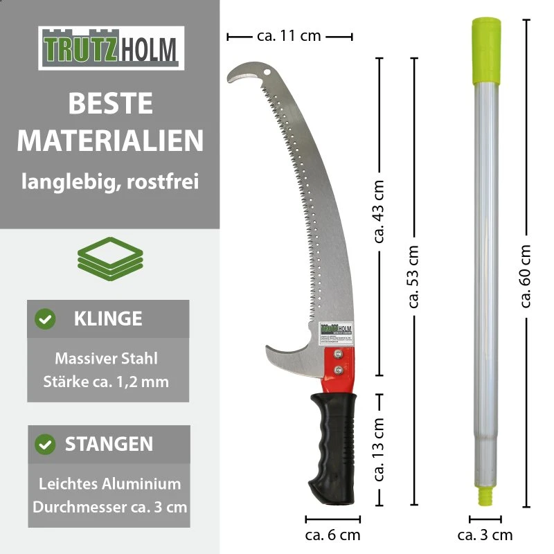 TRUTZHOLM Alu-Astsäge 4,2 m Teleskop mit Doppelhakensägeblatt