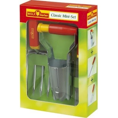 WOLF-Garten Classic Mini-Set 3tlg. Blumengabel, Automatikpflanzer, Unkrautstecher