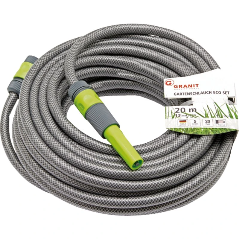 EcoGarten Gartenschlauch-Set 20 m 1/2" silbergrau