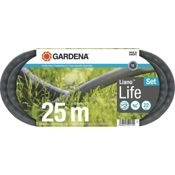 GARDENA Liano Life Textilschlauch 1/2" 25 m Set