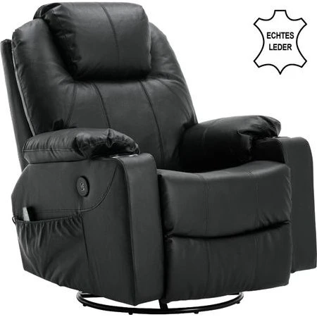 MCombo Massagesessel Echtleder 7050 schwarz