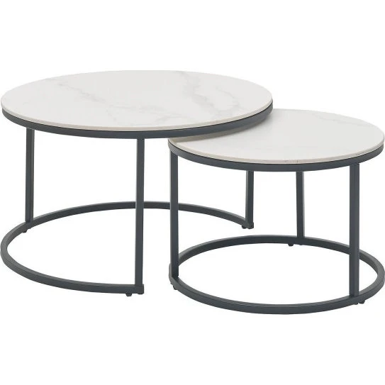 Stella Trading Gino Couchtisch 2er-Set Marmor-Optik