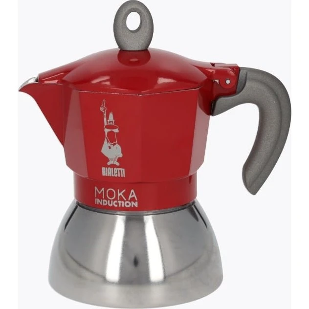 Bialetti Moka Induction 4 Tassen Alu/Rot