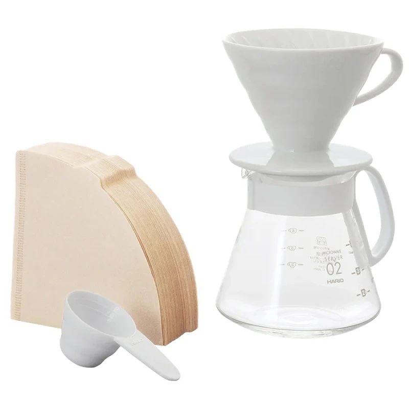 Hario V60-02 Keramik-Dripper-Set weiß